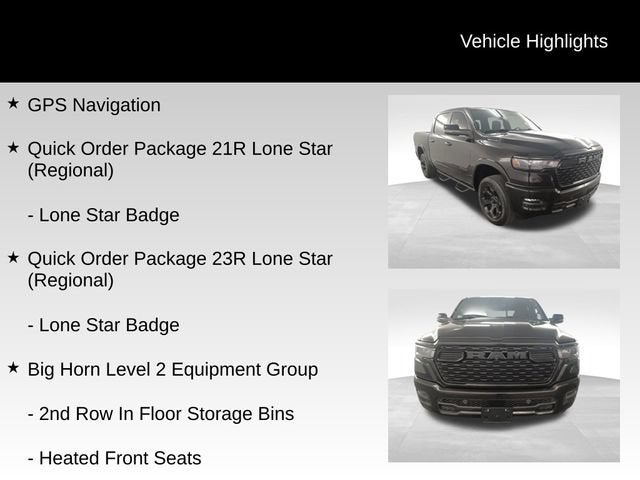 2025 RAM 1500 Lone Star Crew Cab 4x4 5'7" Box