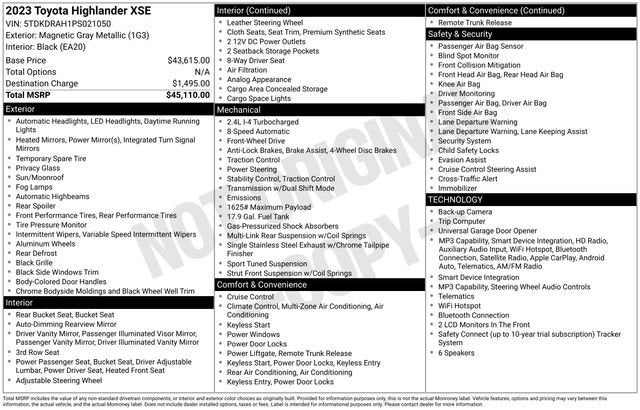 2023 Toyota Highlander XSE