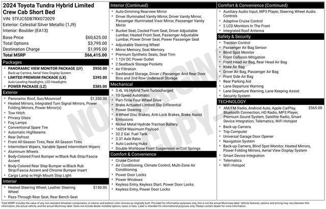 2024 Toyota Tundra Hybrid Limited 4WD