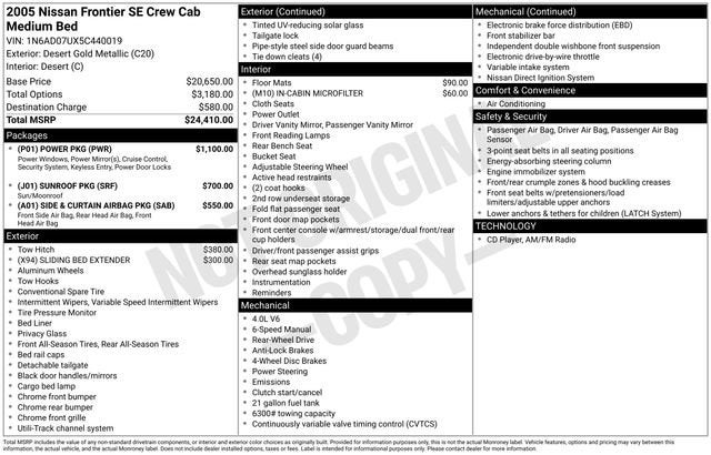 2005 Nissan Frontier 2WD SE