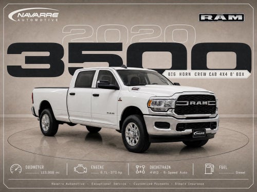 2020 RAM 3500 Big Horn Crew Cab 4x4 8' Box