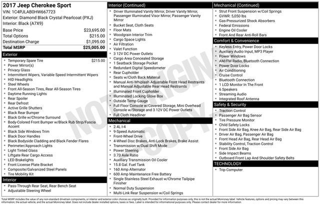 2017 Jeep Cherokee Sport