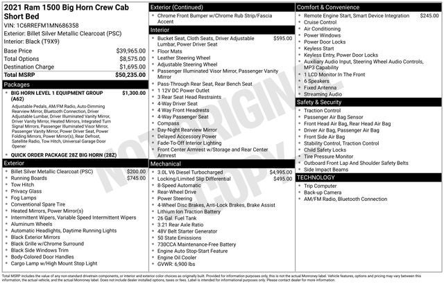 2021 RAM 1500 Big Horn/Lone Star