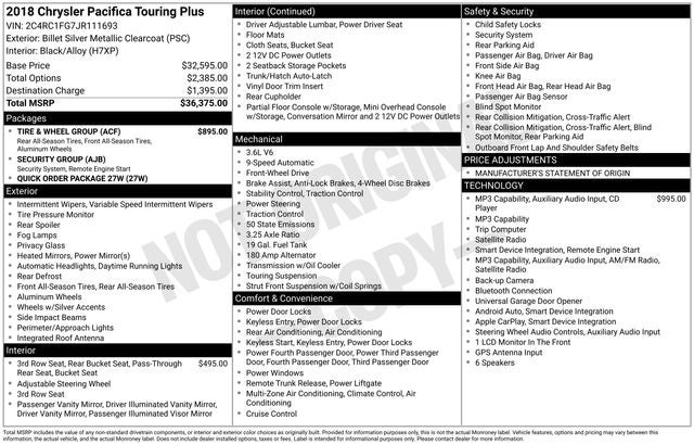 2018 Chrysler Pacifica Touring Plus