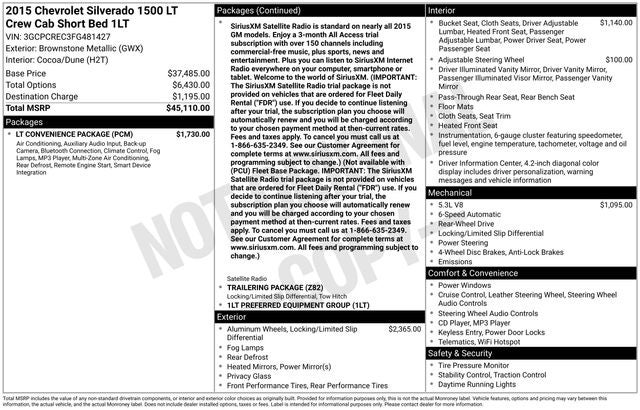 2015 Chevrolet Silverado 1500 LT LT1