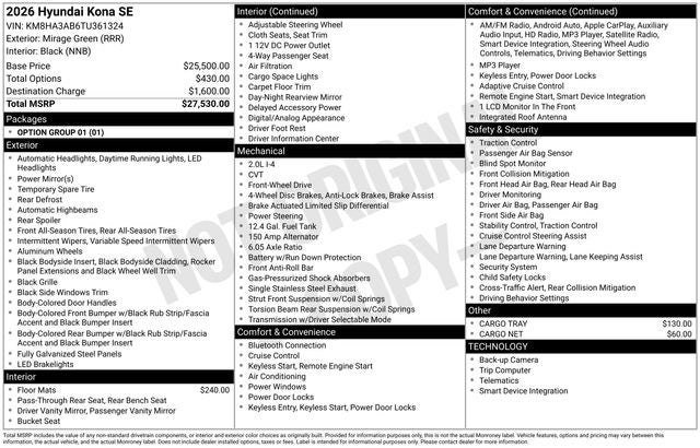 2026 Hyundai Kona SE