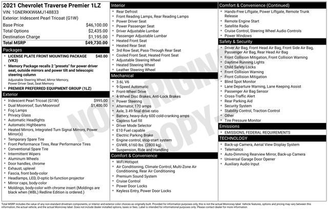 2021 Chevrolet Traverse Premier