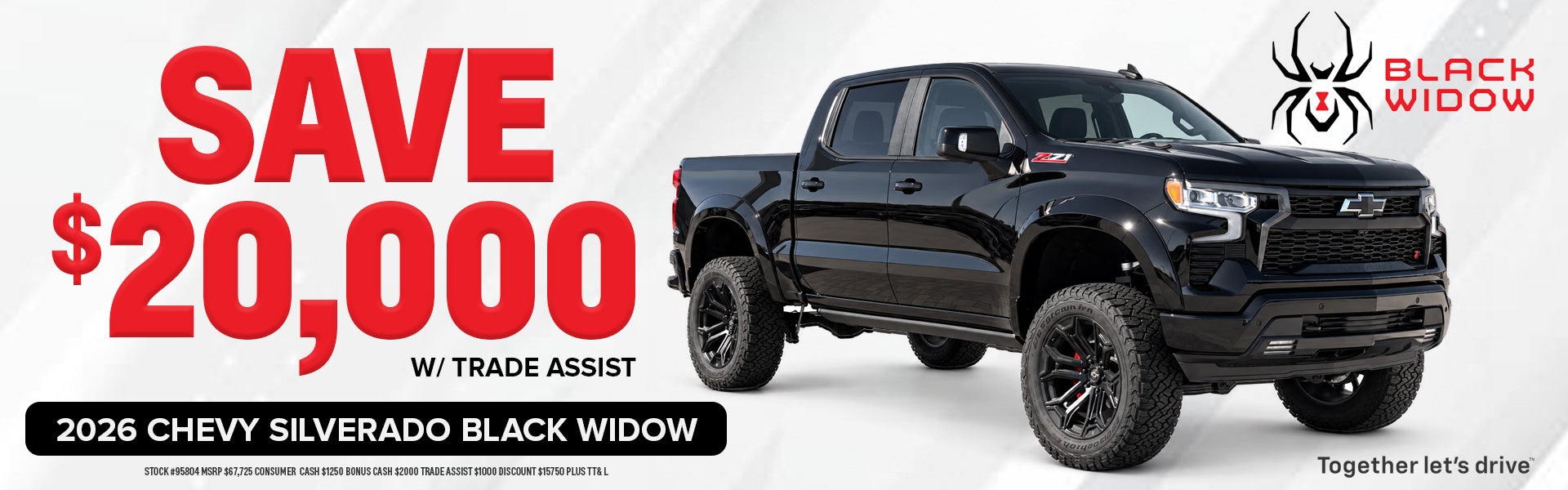 Save Up to $20,000 on 26 Silverado Black Widow