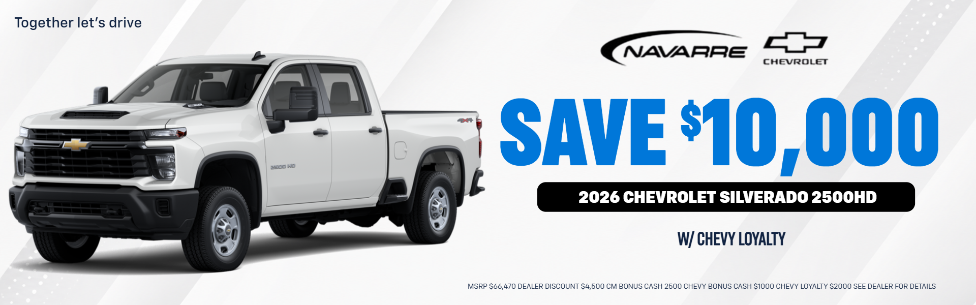 Up to $10000 off on Select In Stock 2026 Chevy 2500 Units
