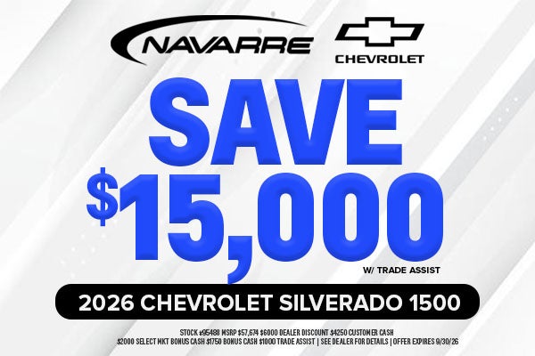 Save $15000 off MSRP on 2026 Chevrolet Silverado 1500
