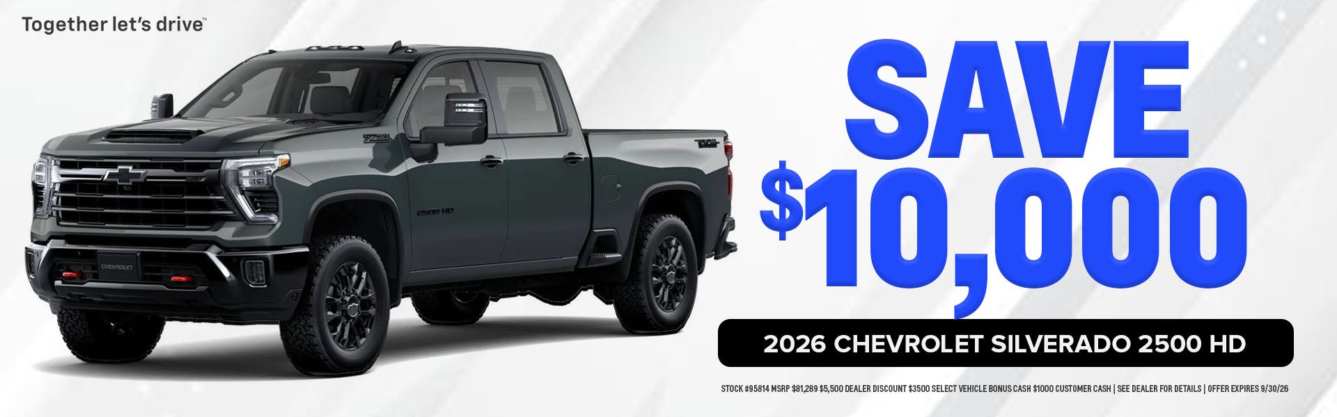 Save $10000 off MSRP on 2026 Chevrolet Silverado 2500