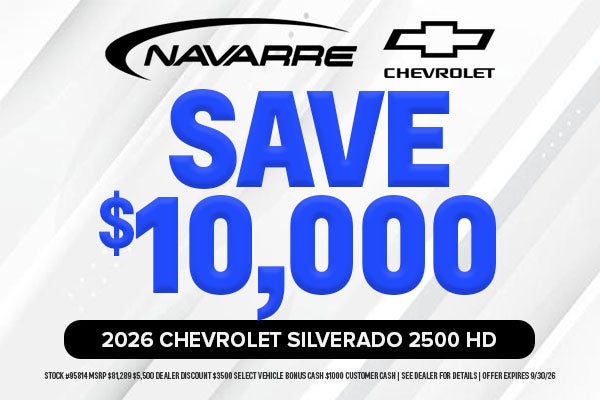 Save $10000 off MSRP on 2026 Chevrolet Silverado 2500