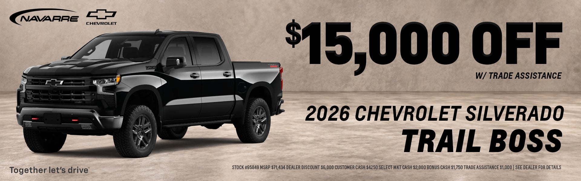 Up to $15000 off MSRP on Chevy Trail Boss