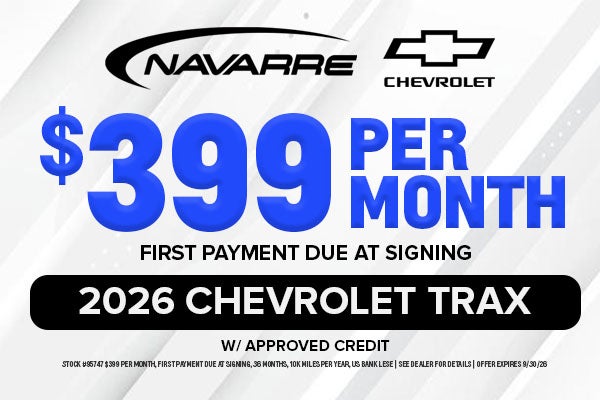 $399 per mo lease offer on 2026 Chevrolet Trax